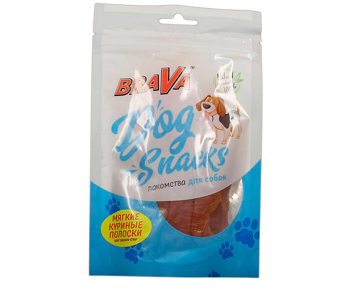 Лакомство Для Собак Brava (Брава) Мягкие Куриные Полоски 90г /50/