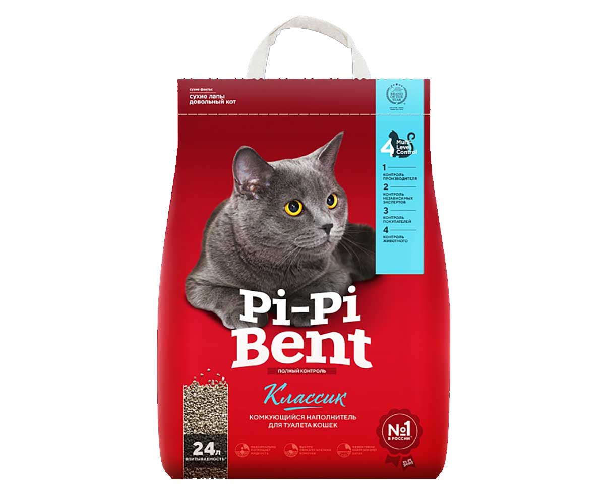 Наполнитель Для Кошачьего Туалета Pi-Pi-Bent Классик Бумажный Крафт-Пакет 10кг (1*2) 