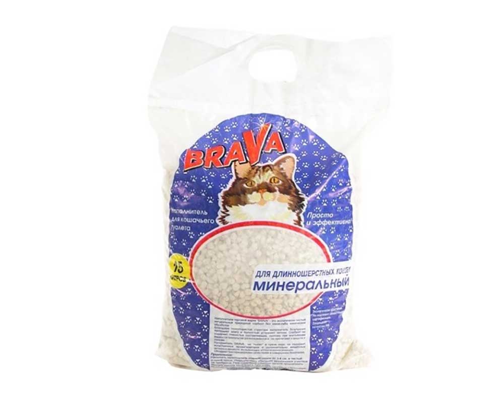 Наполнитель Для Кошачьего Туалета BRAVA (Брава) Для Длинношёрстных Кошек Минеральный Синий 15л