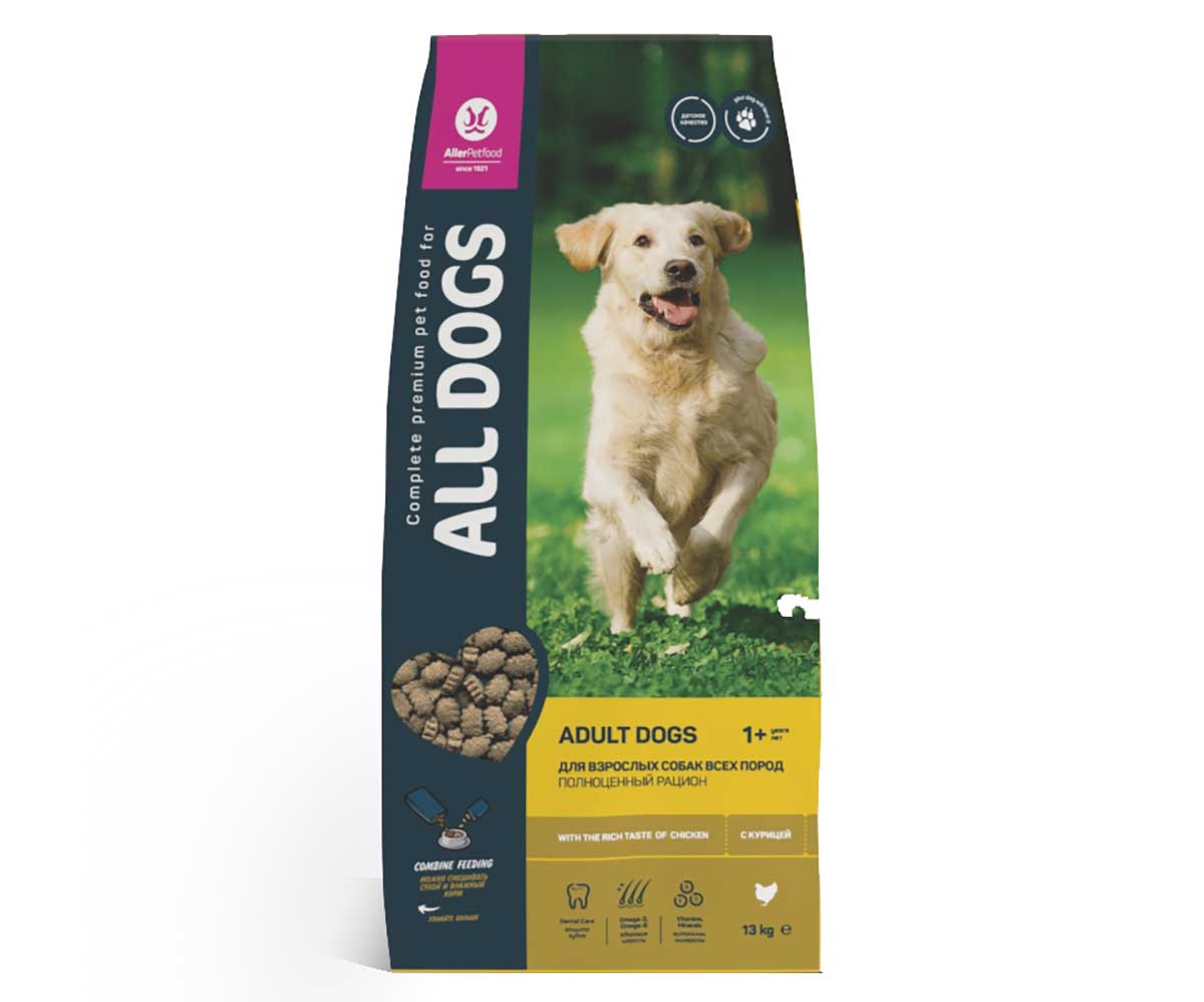 Сухой Корм All Dogs (Олл Догс) Для Собак Курица 13кг