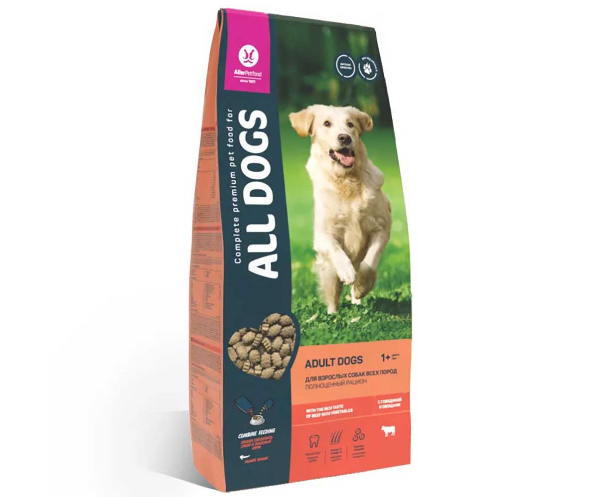 Сухой Корм All Dogs (Олл Догс) Для Собак Говядина и Овощи 20кг