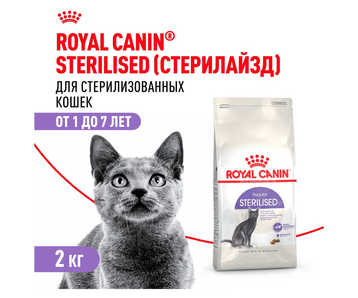 Сухой Корм Royal Canin (Роял Канин) Для Стерилизованных Кошек Feline Health Nutrition Sterilised 37  2кг