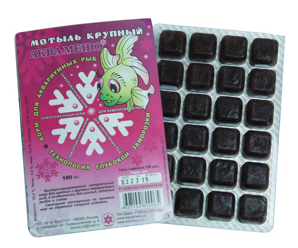 Корм Для Рыб Аква Меню Мотыль Крупный Замороженный Блистер 100мл